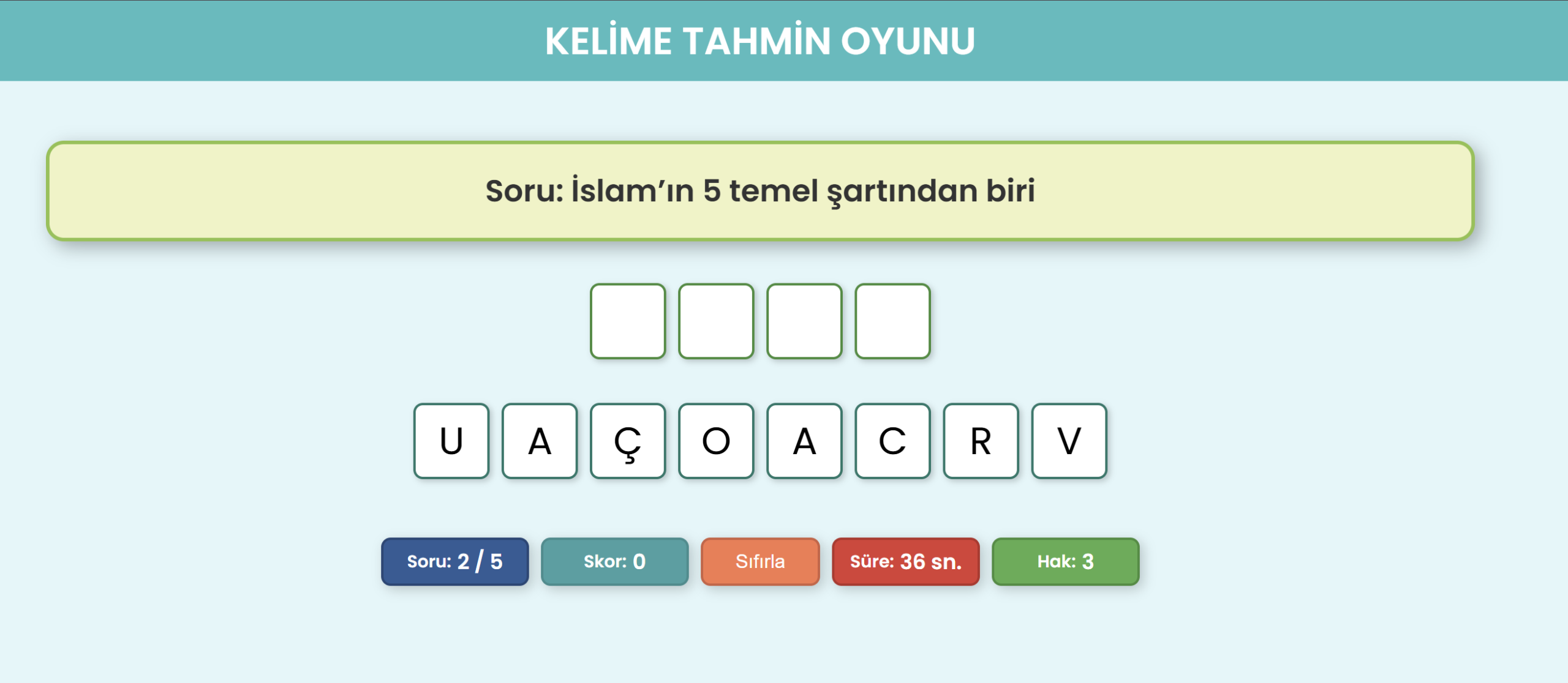 009b- Sayfa Geçişli Çok Sorulu Tıklayarak Kutulara Harf Yerleştirme Örneği-2