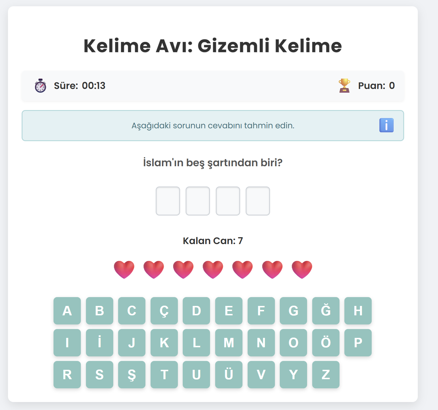 009c- Sayfa Geçişli Çok Sorulu Tıklayarak Kutulara Harf Yerleştirme Örneği-3