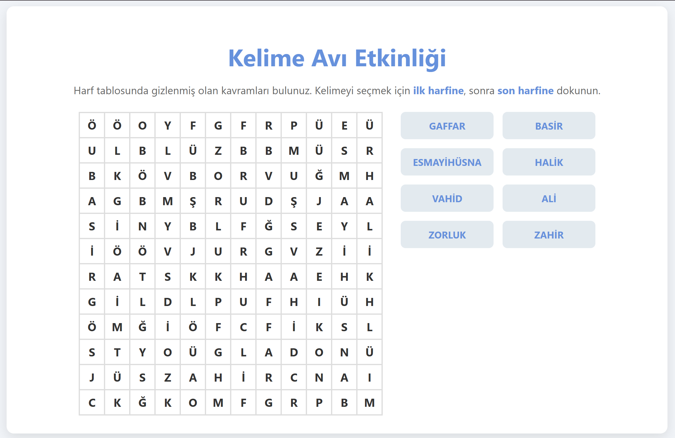 010b1- Kelime Avı Örnek-2a