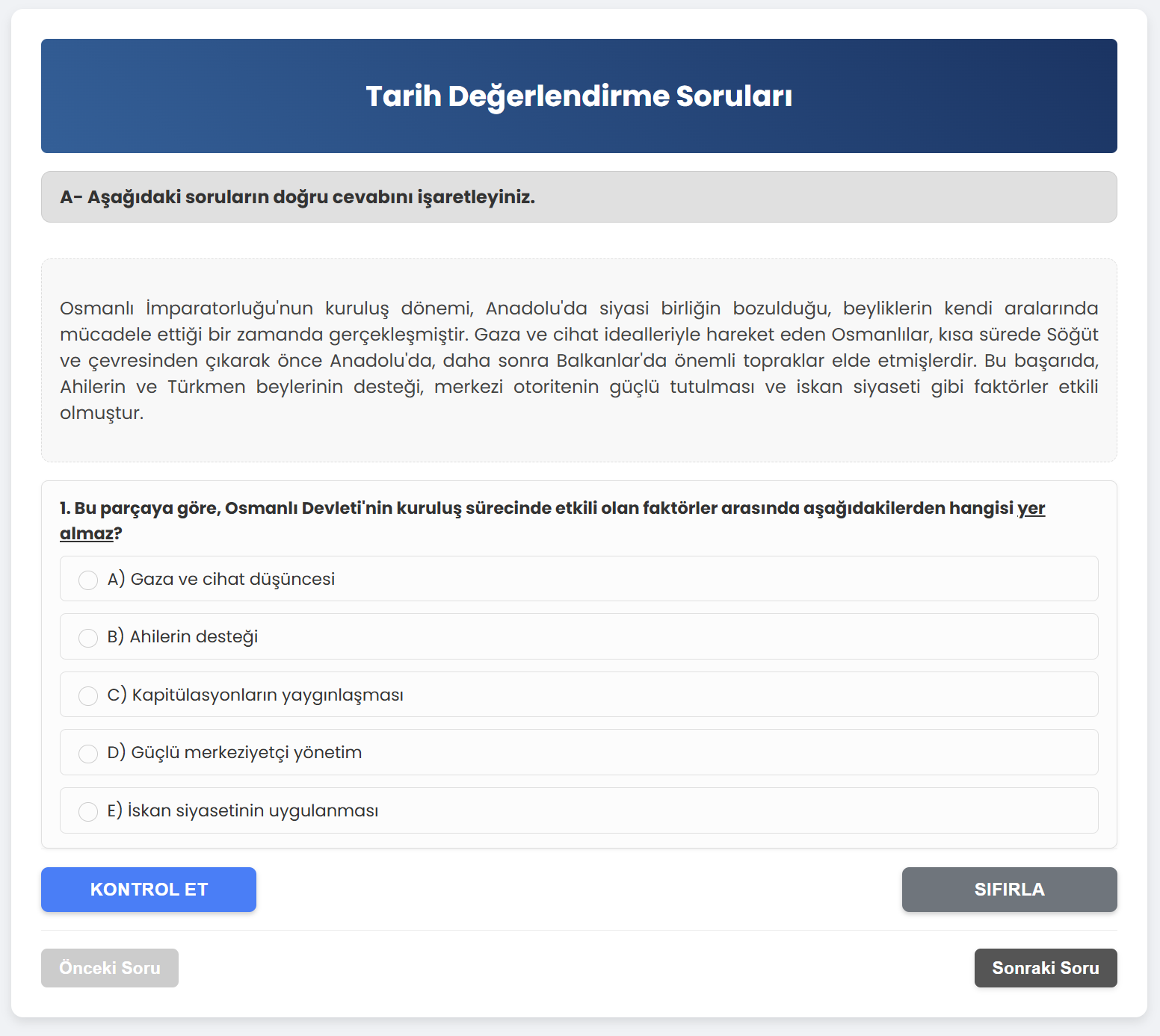 014c- Sayfa Geçişli Paragraflı Test (YZ)